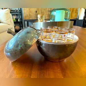 Mid Century Apple Shot Glass Entertainment Set